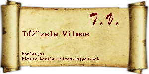 Tézsla Vilmos névjegykártya